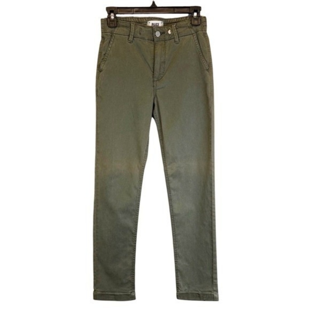 PAIGE Christy Pant Vintage Coastal Green Slim Leg Utility Trousers Size 24